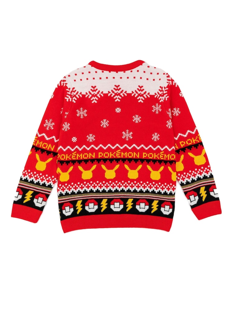 Vanilla Underground Red Pokemon Kids Christmas Jumper - Image 2 of 6