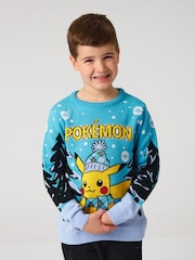 Vanilla Underground Blue Pokémon Kids Christmas Jumper - Image 1 of 6