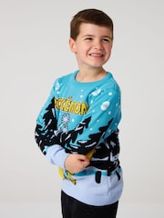 Vanilla Underground Blue Pokémon Kids Christmas Jumper - Image 2 of 6