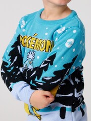Vanilla Underground Blue Pokémon Kids Christmas Jumper - Image 3 of 6
