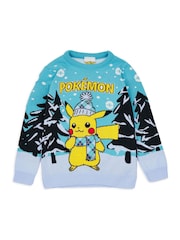 Vanilla Underground Blue Pokémon Kids Christmas Jumper - Image 5 of 6