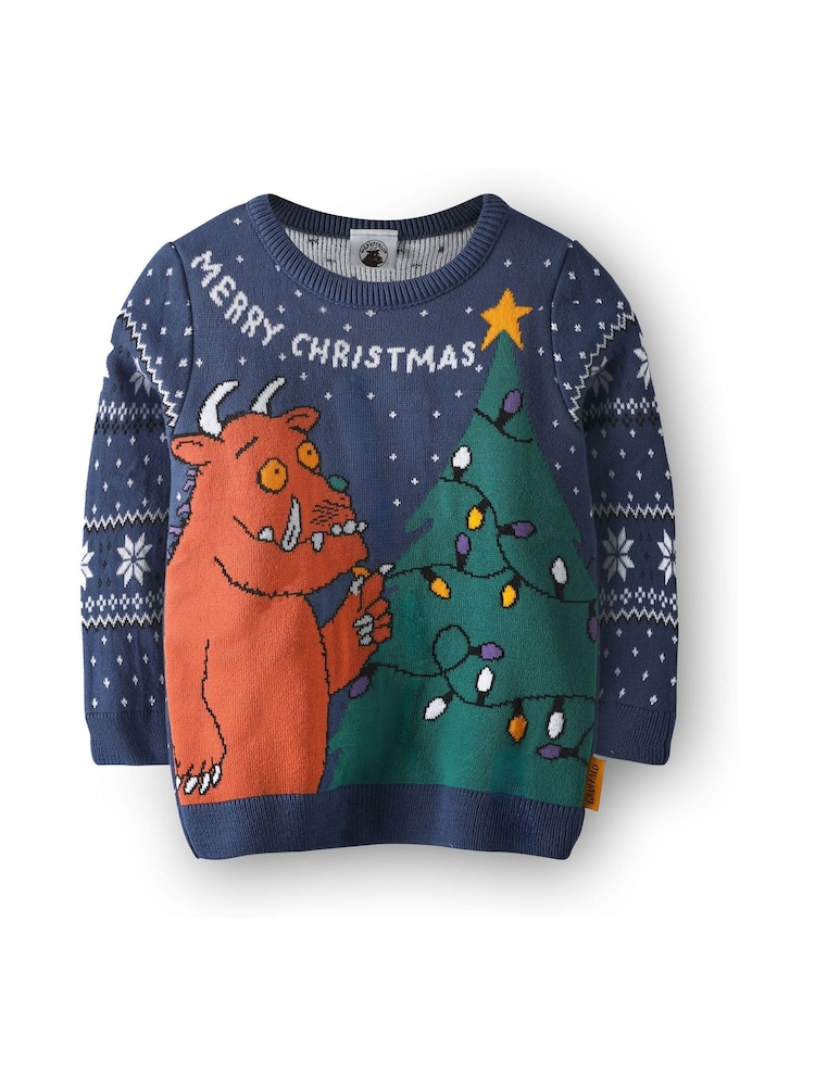 Vanilla Underground Blue Gruffalo Kids Xmas Jumper - Image 1 of 5