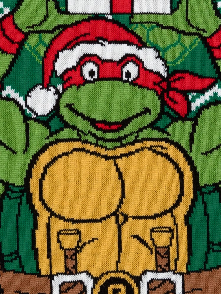 Vanilla Underground Green Ninja Turtles Kids Christmas Jumper - Image 5 of 5