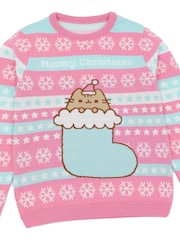 Vanilla Underground Pink Pusheen Girls Christmas Jumper - Image 2 of 5
