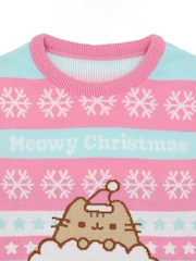 Vanilla Underground Pink Pusheen Girls Christmas Jumper - Image 3 of 5
