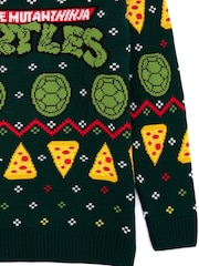 Vanilla Underground Black Ninja Turtles Mens Christmas Jumper - Image 4 of 8