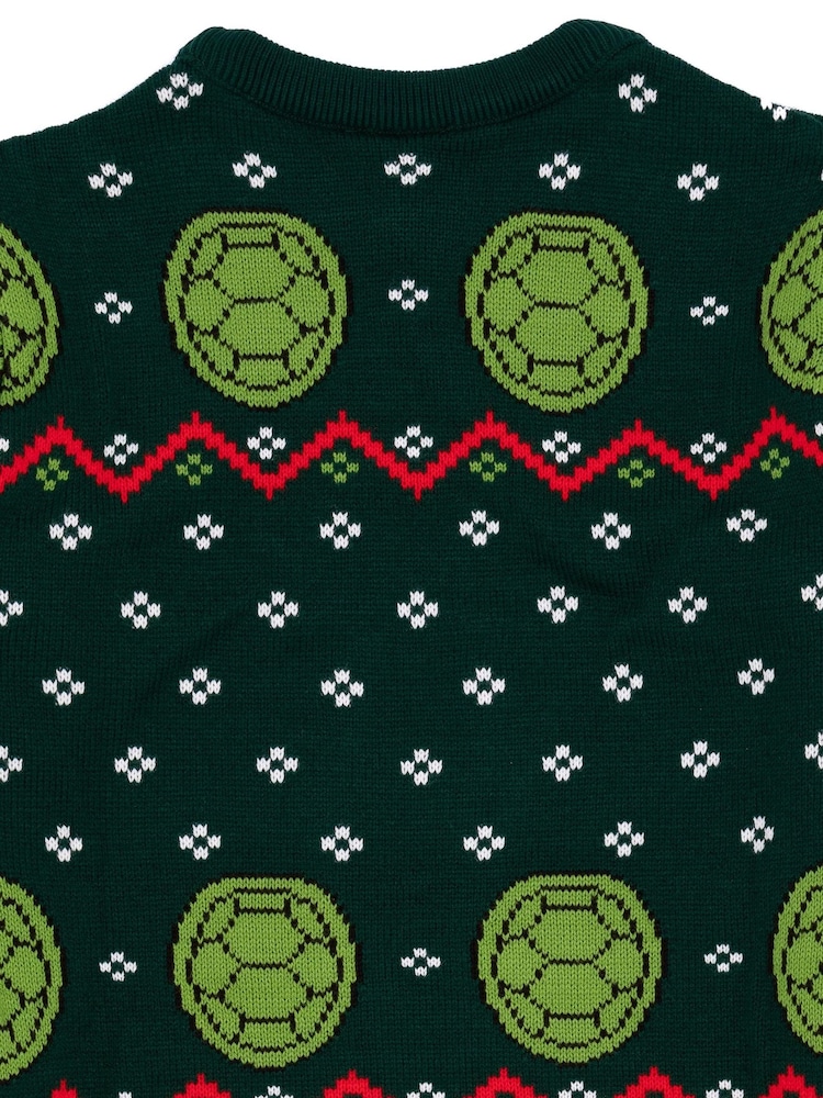 Vanilla Underground Black Ninja Turtles Mens Christmas Jumper - Image 5 of 8