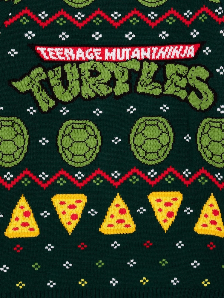 Vanilla Underground Black Ninja Turtles Mens Christmas Jumper - Image 6 of 8
