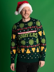 Vanilla Underground Black Ninja Turtles Mens Christmas Jumper - Image 7 of 8