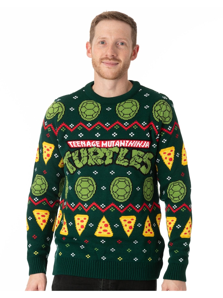 Vanilla Underground Black Ninja Turtles Mens Christmas Jumper - Image 8 of 8