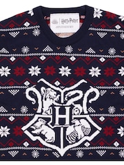 Vanilla Underground Blue Harry Potter Mens Licensed Adult Knitted Christmas Jumper - Image 2 of 4