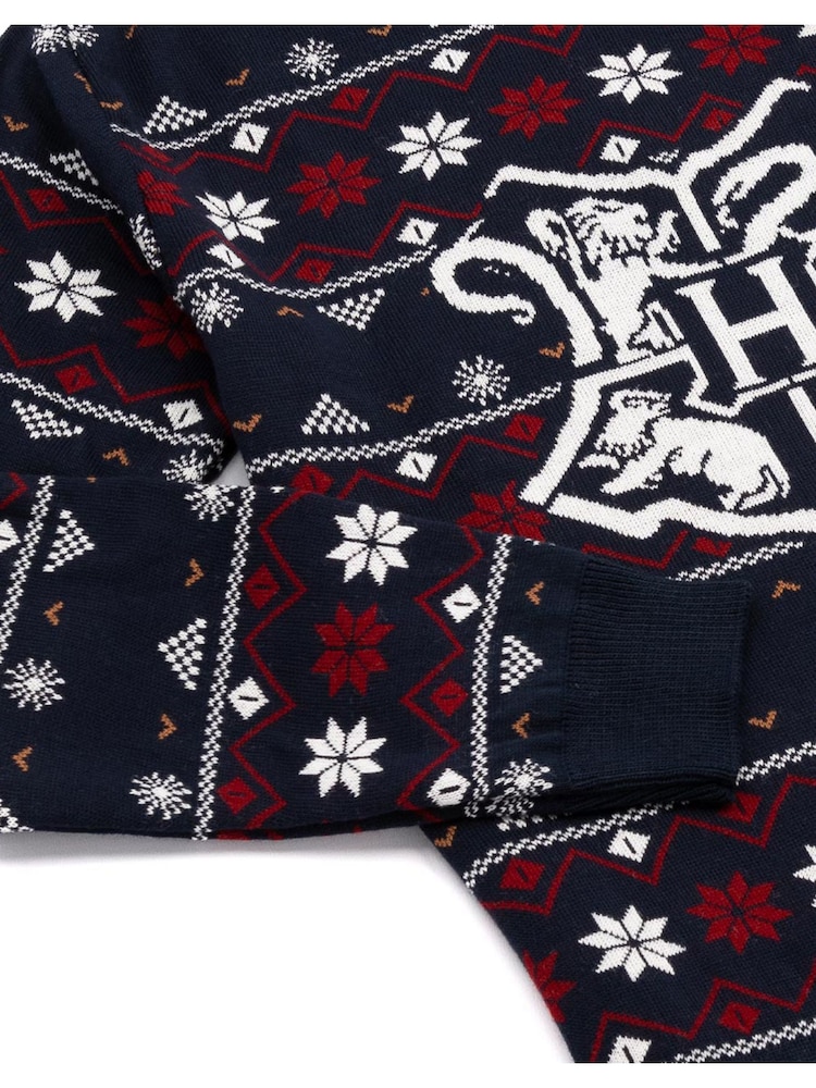 Vanilla Underground Blue Harry Potter Mens Licensed Adult Knitted Christmas Jumper - Image 4 of 4