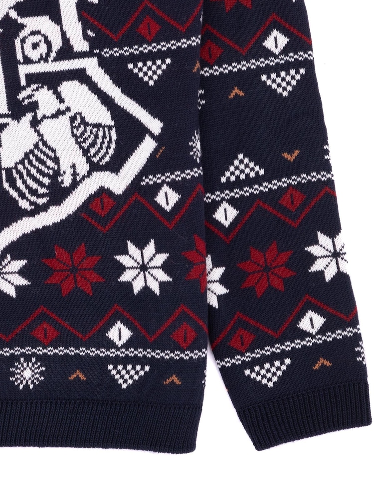 Vanilla Underground Blue Harry Potter Kids Christmas Jumper - Image 4 of 5
