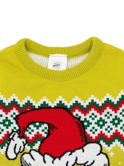 Vanilla Underground Green Grinch Kids Christmas Jumper - Image 2 of 4