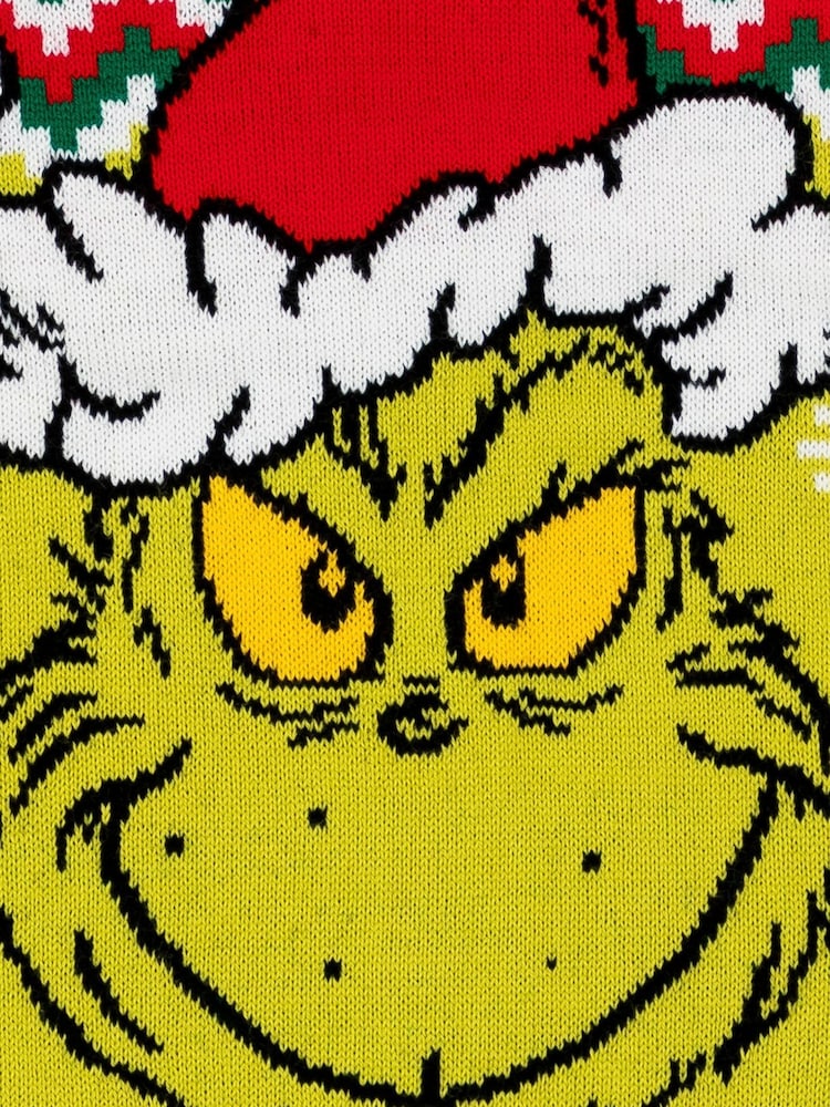 Vanilla Underground Green Grinch Kids Christmas Jumper - Image 4 of 4