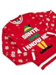 Vanilla Underground Red Buddy The Elf Mens Licensed Adult Knitted Christmas Jumper - Image 3 of 6