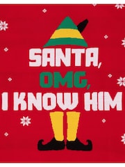 Vanilla Underground Red Buddy The Elf Mens Licensed Adult Knitted Christmas Jumper - Image 6 of 6