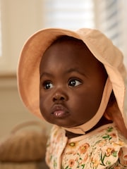 Apricot Pink Wide Brim Baby Hat (0mths-2yrs) - Image 1 of 6