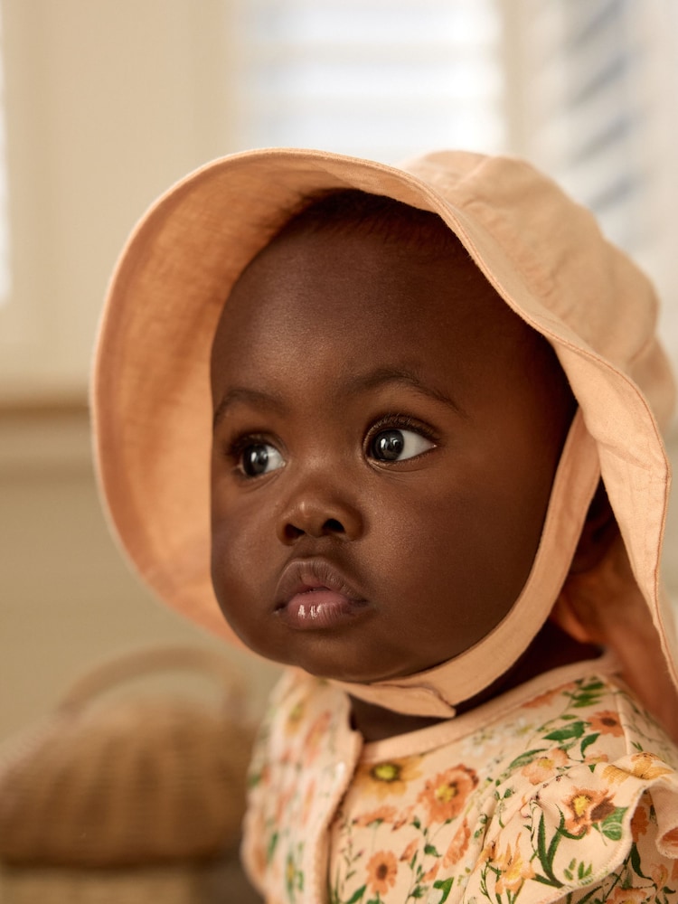 Apricot Pink Wide Brim Baby Hat (0mths-2yrs) - Image 1 of 6