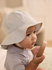 Sage Green Wide Brim Baby Sun Hat (0mths-2yrs) - Image 1 of 6