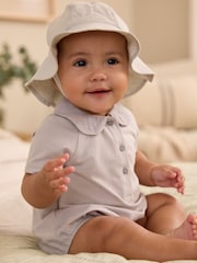 Sage Green Wide Brim Baby Sun Hat (0mths-2yrs) - Image 2 of 6