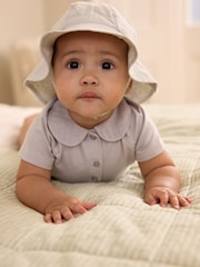 Sage Green Wide Brim Baby Sun Hat (0mths-2yrs) - Image 3 of 6