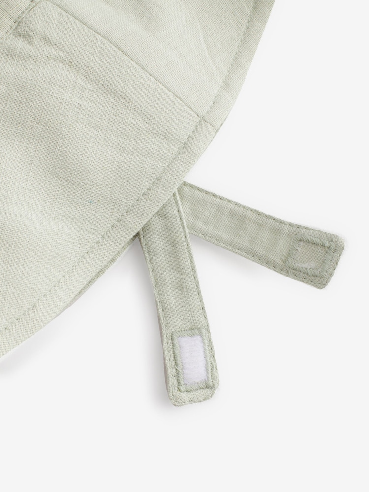 Sage Green Wide Brim Baby Sun Hat (0mths-2yrs) - Image 6 of 6