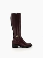 Rot - Dune London City Tia elegante kniehohe Stiefel - Bild 1 von 5