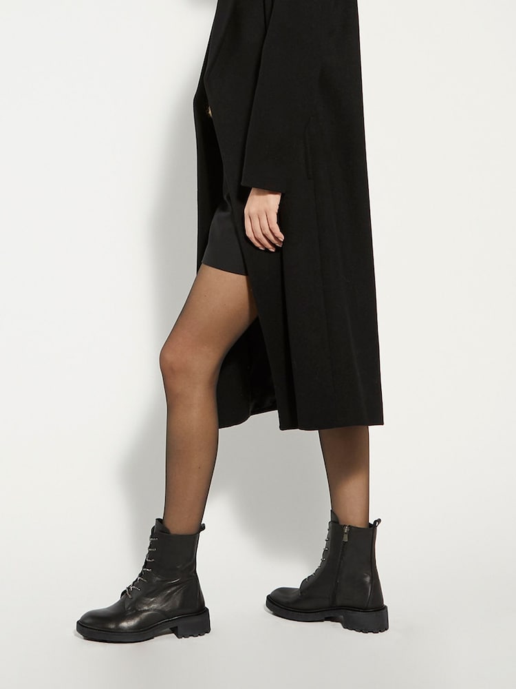 Dune London Black Purplex Heatseal Lace-Up Boots - Image 1 of 5