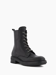 Dune London Black Purplex Heatseal Lace-Up Boots - Image 3 of 5