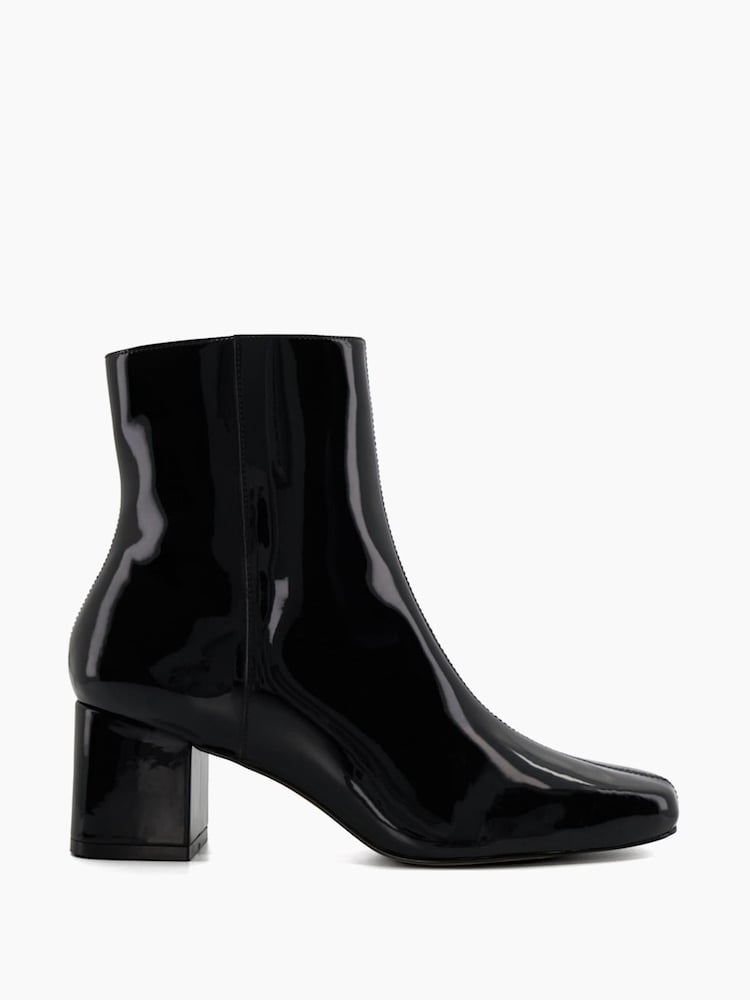 Dune London Black Branded Smart Block Heel Onsen Ankle Boots - Image 1 of 6