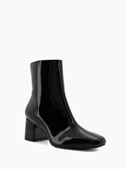 Dune London Black Branded Smart Block Heel Onsen Ankle Boots - Image 3 of 6