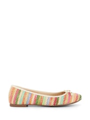 Crema/rosa - Dune London Hallo Charm Trim Leather Ballet Shoes - Imagen 2 de 6