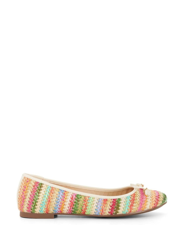 Crema/rosa - Dune London Hallo Charm Trim Leather Ballet Shoes - Imagen 2 de 6