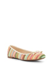 Crema/rosa - Dune London Hallo Charm Trim Leather Ballet Shoes - Imagen 3 de 6