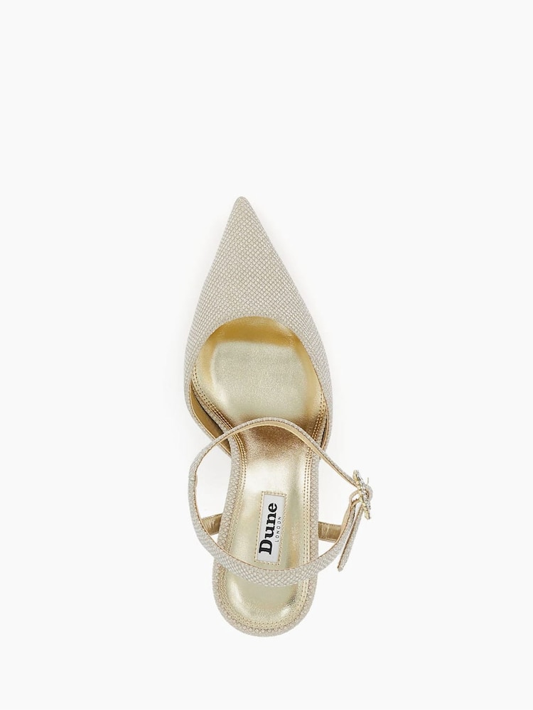 Dune London Gold Standard Fit Channel Y Back Open Court Heels - Image 5 of 5