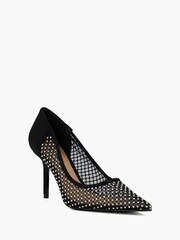 Dune London Black Affect Mesh Diamanté Courts - Image 4 of 7