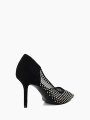 Dune London Black Affect Mesh Diamanté Courts - Image 5 of 7