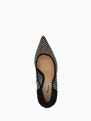 Dune London Black Affect Mesh Diamanté Courts - Image 7 of 7