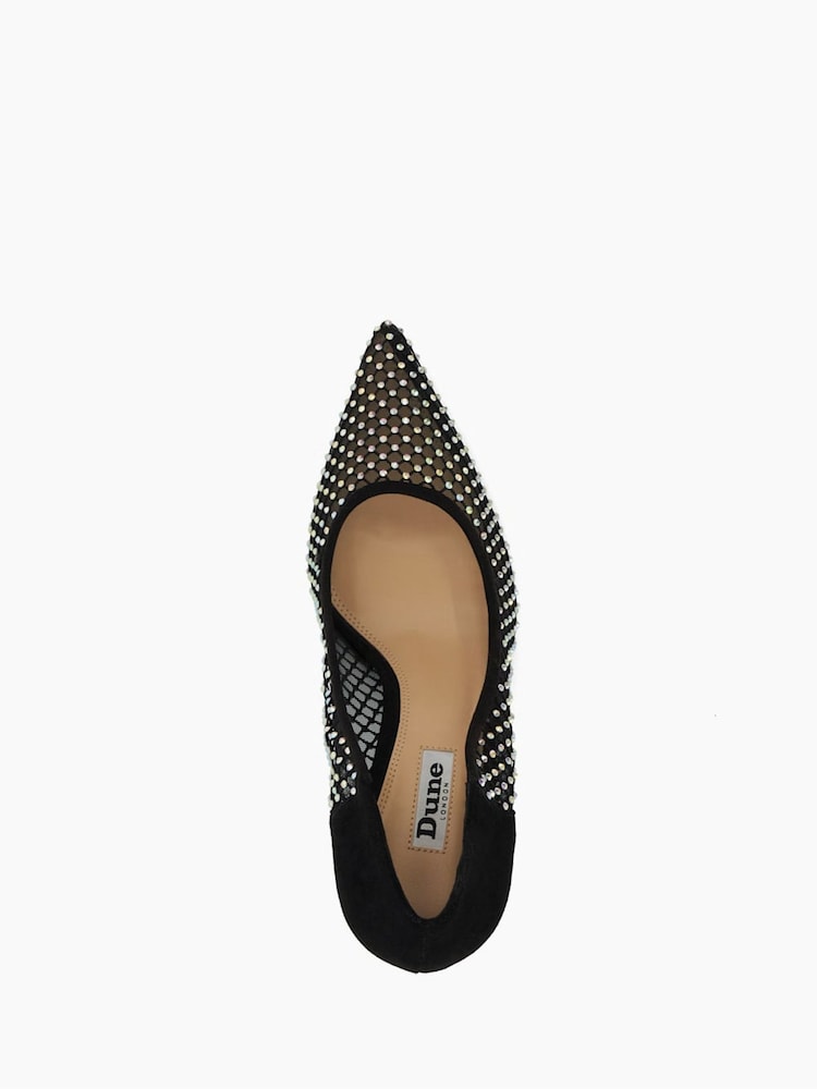 Dune London Black Affect Mesh Diamanté Courts - Image 7 of 7