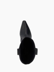 Dune London Black Prickly Stitch Detail Western Boots - Image 6 of 6