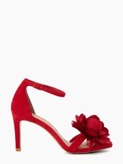 Dune London Red Suede Corsage Maricia Heeled Sandals - Image 1 of 5
