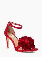 Dune London Red Suede Corsage Maricia Heeled Sandals - Image 3 of 5