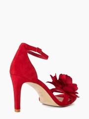 Dune London Red Suede Corsage Maricia Heeled Sandals - Image 4 of 5