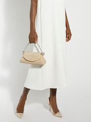 Dune London Nude Brynleys Embellished Top Handle Bag - Image 1 of 5