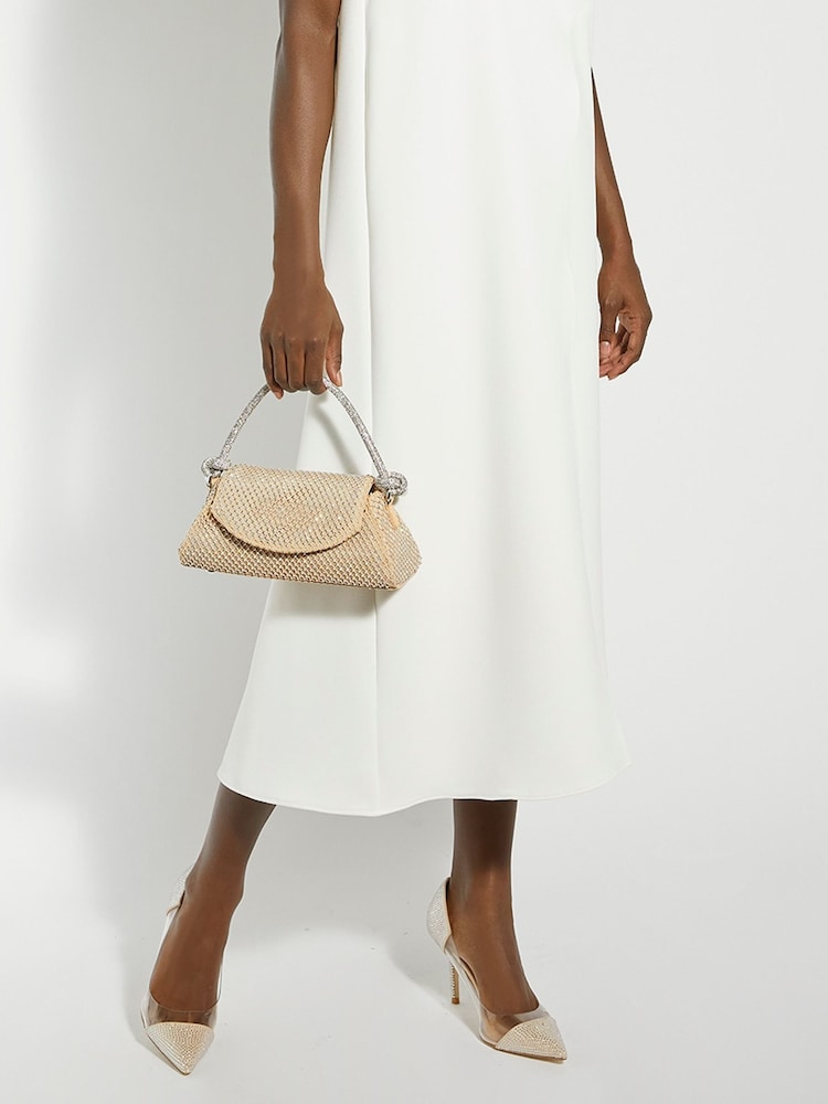 Dune London Nude Brynleys Embellished Top Handle Bag - Image 1 of 5