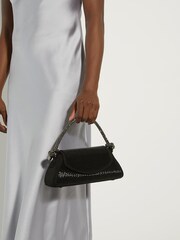 Dune London Black Chrome Brynleys Embellished Top Handle Bag - Image 1 of 5