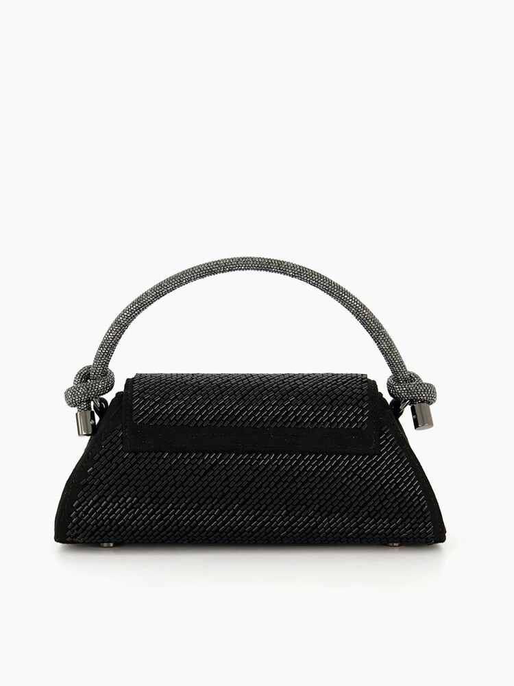 Dune London Black Chrome Brynleys Embellished Top Handle Bag - Image 2 of 5