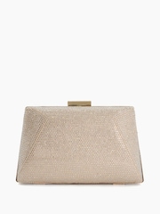 Dune London Gold Bellaire Diamanté Hard Case Clutch Bag - Image 3 of 6