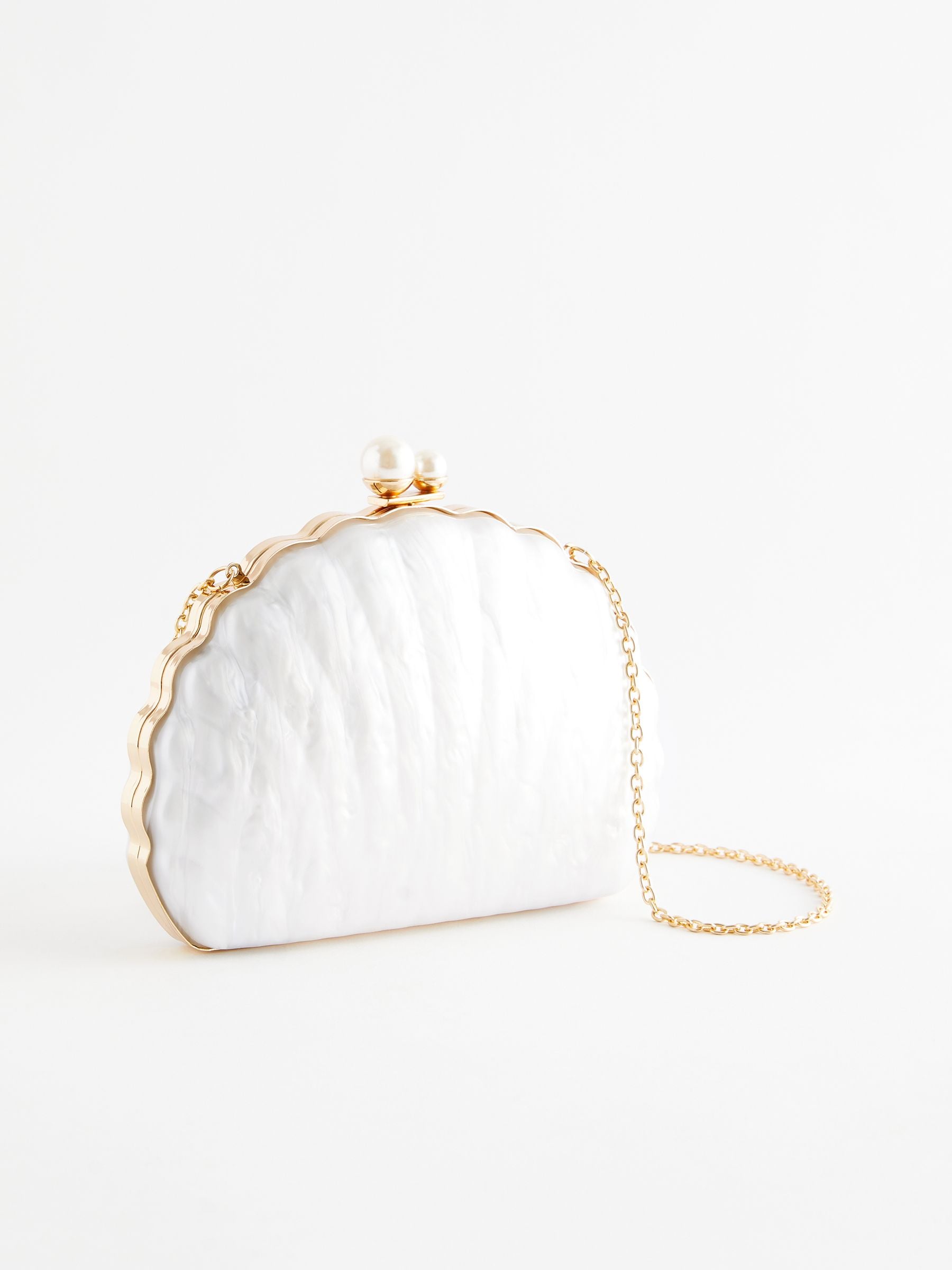 Buy Pearl White Shell Clutch Bag from Next Ireland